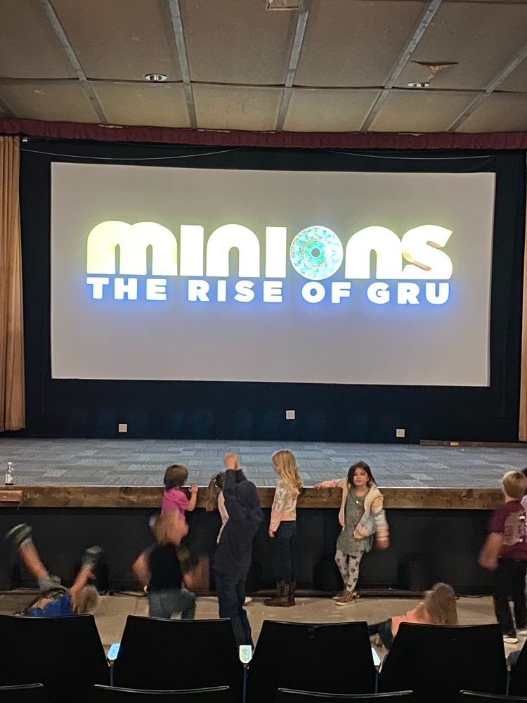 K-3 students went to see Minions The Rise of Gru to celebrate all of their hard work in Reading  