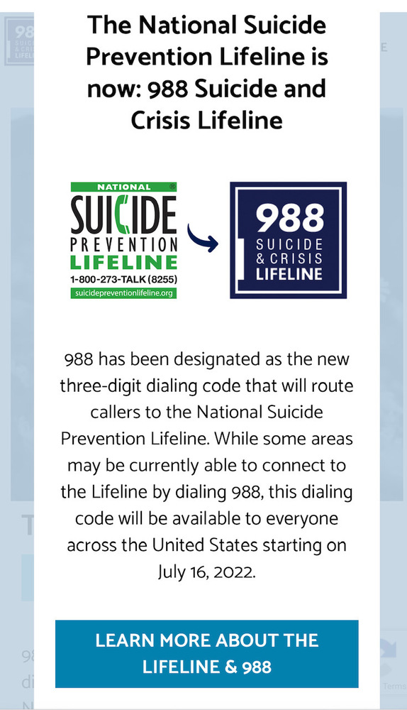 Suicide and Crisis Lifeline