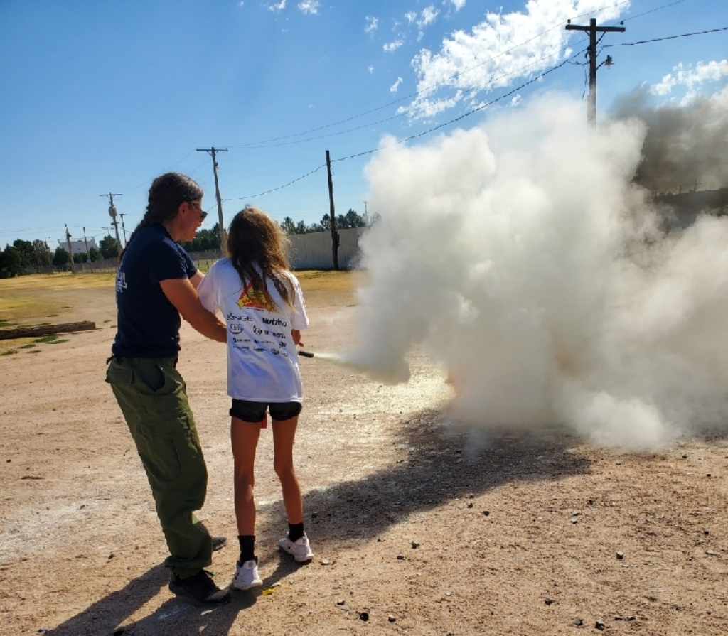 Using a fire extinguisher