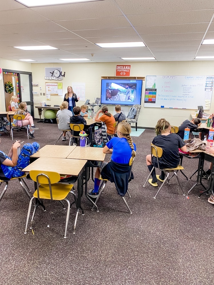 Benkelman Elementary 6th graders take part in a special, Ag in the Classroom presentation. Emily Kammerer, from Nebraska Farm Bureau, gives a demonstration about High Tech Farming. 