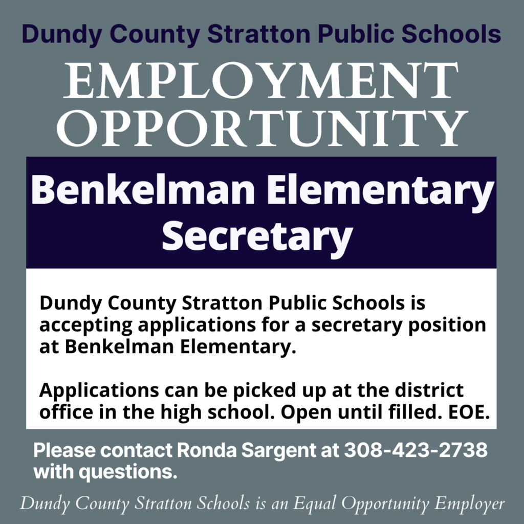Employment Opportunity - Benkelman Elementary Secretary